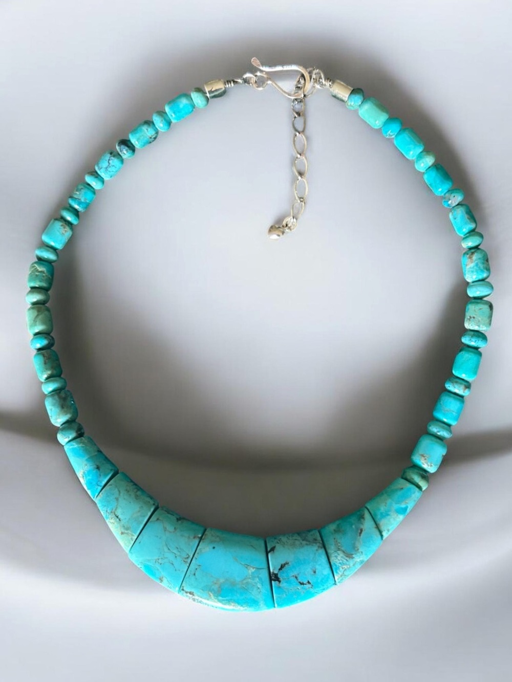 Jay King Sterling Silver Genuine Turquoise Stone Collar Necklace
